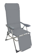 Set 4 Sedie a Sdraio Reclinabili Pieghevoli 59x76x109 cm con Poggiapiedi in Alluminio e Textilene G