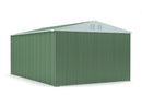 Casetta Box da Giardino in Lamiera di Acciaio Porta Utensili 327x459x217 cm Enaudi Verde