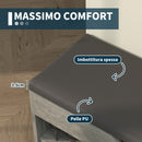 Panca Scarpiera Salvaspazioni con Vani a Giorno e a Scomparsa 80x30x45 cm Nero e Grigio  