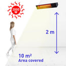 Stufa da Esterno Riscaldatore ad Infrarossi 13,9x11x74,2 cm 2000W Sined  Nero