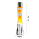 Lampada Lava Lamp 40 cm Base Silver e Magma Giallo