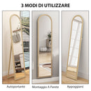 Specchio da Terra e Parete a Figura Intera con Cavalletto 40x160 cm Cornice Effetto Pietra in PS Beige      