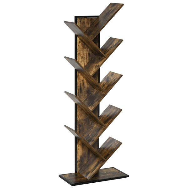 sconto Libreria ad Albero 50x28x142 cm 10 Ripiani Marrone