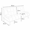 Divano Letto 181x85x88 cm in Similpelle Nero