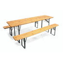Tavolo Birreria con 2 Panche 200x70x76 cm Pieghevole in Legno e Acciaio Verde      