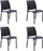 Set 4 Sedie da Giardino 46x54xH80 cm in Polipropilene e Fibra di Vetro Sofia Nera