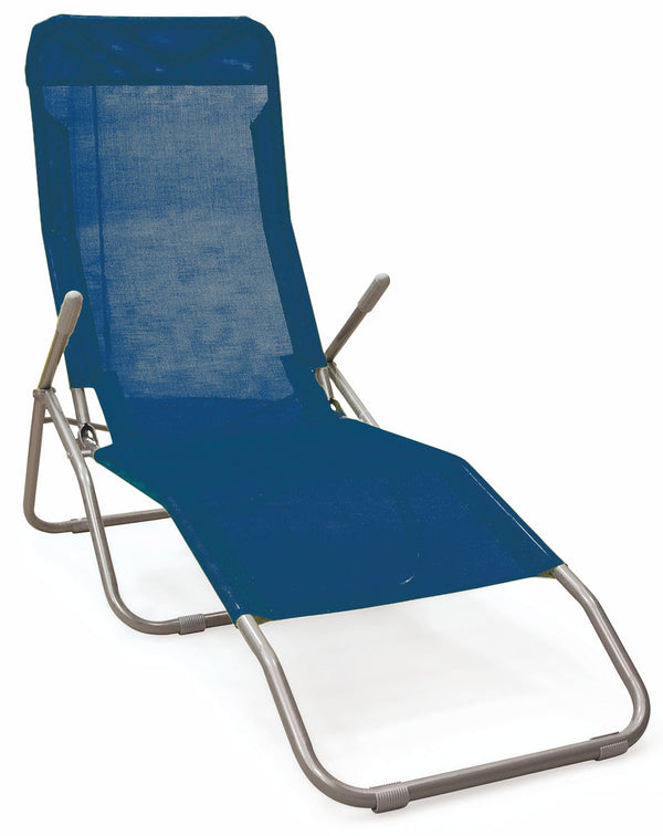 Sedia Sdraio Dondolina Pieghevole in Alluminio Soriani Iesolo Blu Melange prezzo