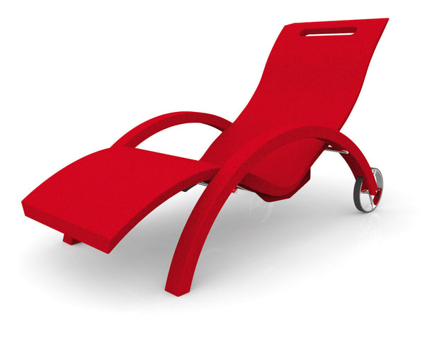 acquista Lettino Chaise Longue da Esterno Giardino Inclinabile con Ruote Arkema Serendipity Ruby