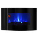 Camino Elettrico da Pavimento 56x90x14,5 cm Effetto Fiamma 1500W Сarlos Nero