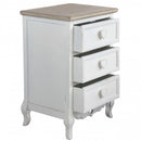 Cassettiera Cuore 3 Cassetti 45x34x66 h cm in Legno di paulownia Bianco