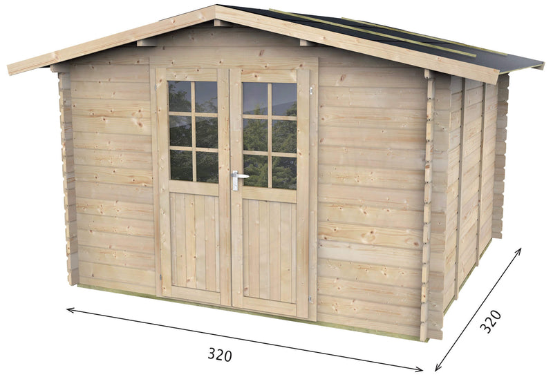 Casette Box da Giardino in Legno Porta Utensili 320x320x228 cm con 2 Porte e Finestre Ecla Menta Pocket