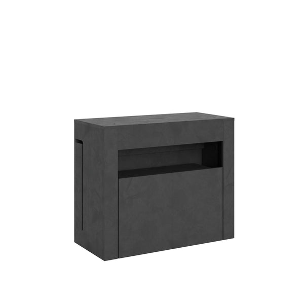 Consolle Tavolo Allungabile 90-302x42x75 cm Evolve Antracite Spatolato con Panca Inferiore acquista
