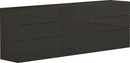 Credenza 1 Anta + 6 Cassetti 170x40x73 cm Metis Antracite Lucido
