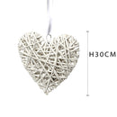 Set 6 Cuori in Rattan da Appendere H 30 cm