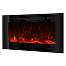 Camino Elettrico da Incasso 54,4x101,6x14 cm Effetto Fiamma 1500W Beverly Nero