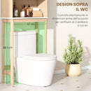 Mobile Sopra WC 66x25x168 cm con Armadietto a 2 Ante Ripiano Aperto e Barra Inferiore in MDF Rovere      