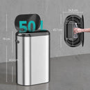 Pattumiera Automatica con Sensore a Infrarossi 50 L 45,7x24,5x61,4 cm Anti-Impronta con Chiusura Ammortizzata in Acciaio Inox Argento      