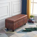 Cassapanca Contenitore Ecopelle Divano Panca Pouf Contenitore 80x40x43cm Marrone