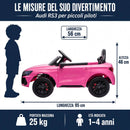 Macchina Elettrica per Bambini Licenza Audi RS 3 Sportback 12V Sedili in Pelle e Telecomando Rosa     