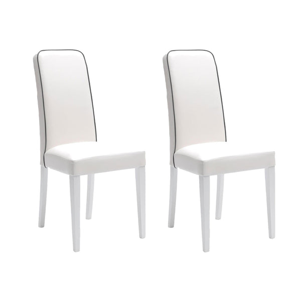 prezzo Set 2 Sedie 59x46xH99 cm in Similpelle Anita Bianco