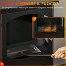 Camino a Bioetanolo da Pavimento Autoportante 43x25x68 cm Bruciatore da 1,2L in Acciaio Inox Nero
