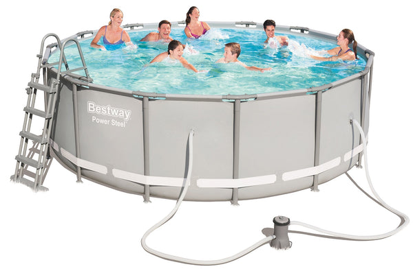 acquista Piscina Fuori Terra Rotonda Ø427X122cm Bestway Power Steel Frame 56444