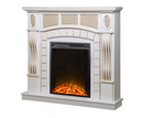 Camino Elettrico da Pavimento 112x115x30 cm Effetto Fiamma 1500W Amsterdam & Miriam Bianco