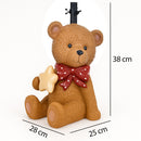 Base Albero Orsetto con Fiocco Natalizio Supporto di Natale con LED 28x25x38 cm