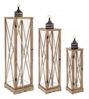 Set 3 Lanterne Bucarest Naturale in Legno