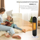 Stufa Elettrica Oscillante 21x21x63.5 cm con Telecomando Timer e 2 Modalità in PP PA e Metallo Bianco e Nero      