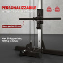 Lat Machine 245x85x207 cm con Pulegge Regolabili Stazione a Cavi con Pulldown 4 Maniglie e Carico Pesi Regolabile in Acciaio      