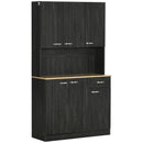 Mobile Dispensa Alto 101x39x180 cm con Cassetto e Armadietti in Truciolato Nero  