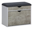 Scarpiera Panca con Scomparto e Cuscino 60x30x50 cm in Truciolare e Poliestere Grigio e Cemento   