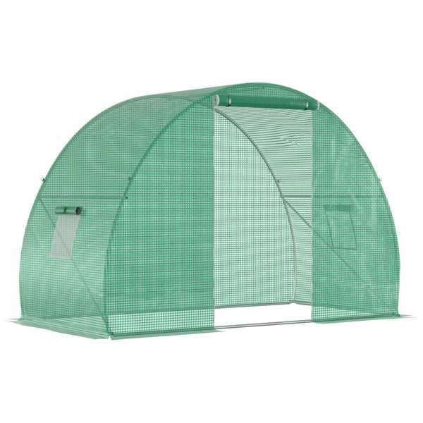 Serra a Tunnel 150x300x200 cm con Porta Avvolgibile e Finestre Verde online