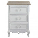 Cassettiera Cuore 3 Cassetti 45x34x66 h cm in Legno di paulownia Bianco