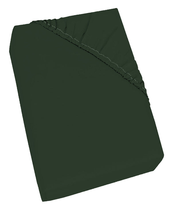 Lenzuolo Sotto con Angoli ed Elastico in Cotone Verde Oliva Varie Misure prezzo