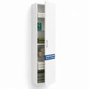 Pensile Colonna Bagno 31x16x136 cm con 1 Anta e 4 Ripiani in Vetro in Truciolato e MDF Bianco      