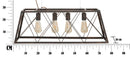 Lampadario Industry 78x30x26,5 cm in Ferro