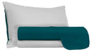 Set Lenzuola Sopra Sotto e Federe Doubleface Verde Petrolio\/Grigio Chiaro