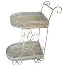 Carrello da Giardino in Metallo 2 Piani 58x35H86cm Aprilia Bianco