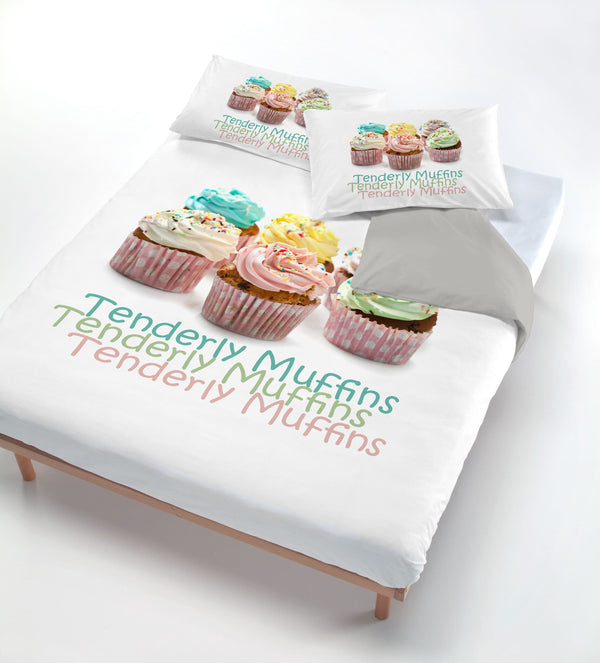 acquista Copripiumino con Stampa sul Sacco e Federe Cuore Muffins