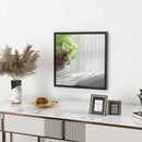 Specchio da Parete Rettangolare 50x50 cm con Ganci in Vetro e MDF Nero      