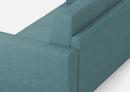 Divano Angolare 5 Posti 228x228x85 cm Yasel in Tessuto Petrolio
