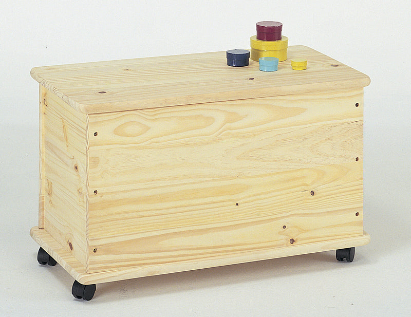 Cassapanca Baule Rettangolare in Legno Pino Massello Grezzo Fumer Linda