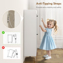 Mobile Scarpiera Slim 80x24x101 cm con 2 Cassetti a Ribalta e Ripiani Regolabili in Legno e Metallo Bianco      