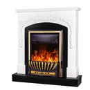 Camino Elettrico da Pavimento 97,5x90x25 cm Effetto Fiamma 2000W Casanova & Meridian Bianco/nero