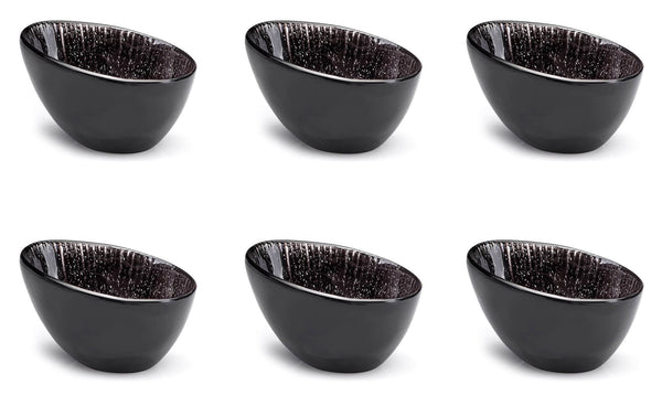 prezzo Set 6 Coppette Oblique 10,5x7,5x6 cm in Gres Kaleidos Sirius Nere