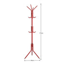 Attaccapanni da Terra Salvaspazio 12 Ganci Stand Appendiabiti a Piantana Rosso