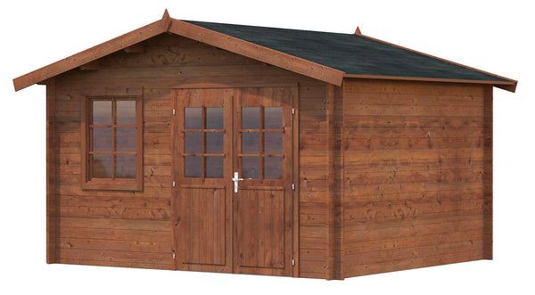 Casetta da Giardino Porta Doppia e Finestra 380x337 cm in Legno Dorothy sconto