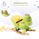 Drago a Dondolo per i Bambini in Legno Verde e Giallo 